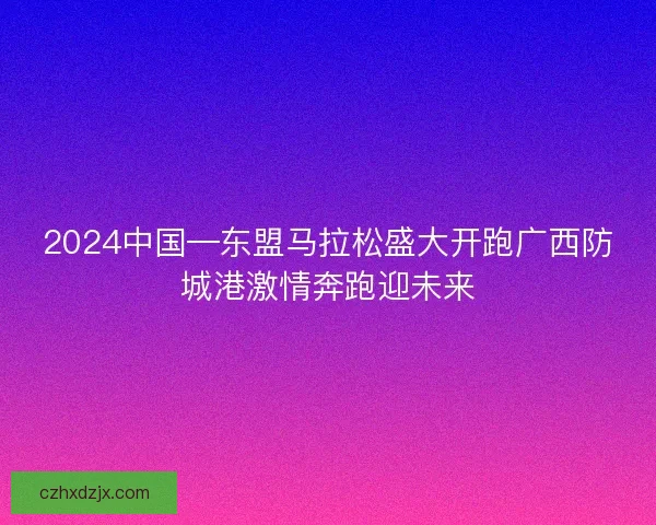2024中国—东盟马拉松盛大开跑广西防城港激情奔跑迎未来